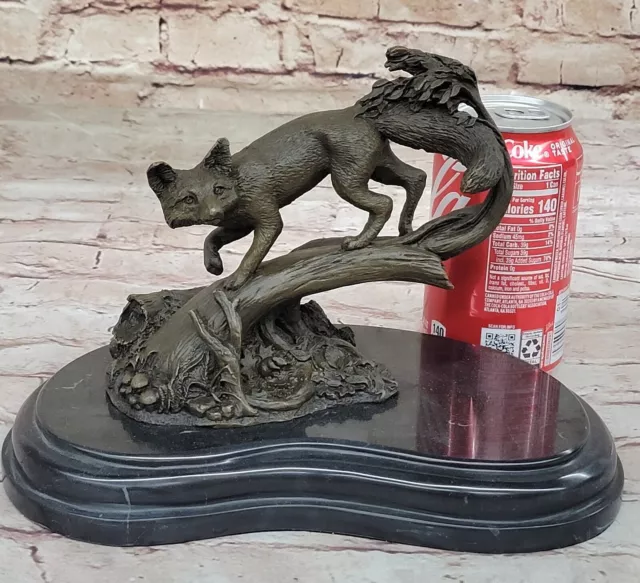 Bronze Sculpture Mignon Vienne Fox Œuvre Main Crafted Domestique Cabine Solde 2