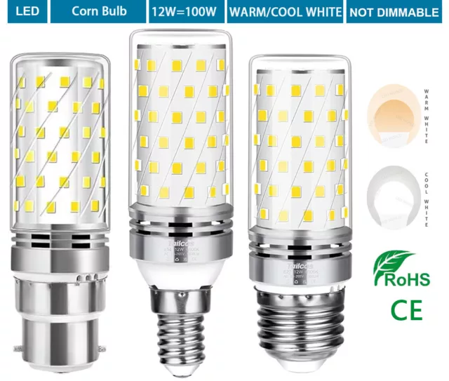 LED Corn Bulb Lamp E14 B22 LED Light Bulbs Energy Saving Bulb 12W=100W Warm Cool