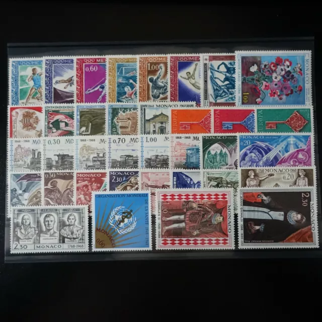 Monaco Jahr Komplette 1968 N°736/771 36 Briefmarken neuer Stempel Luxus MNH