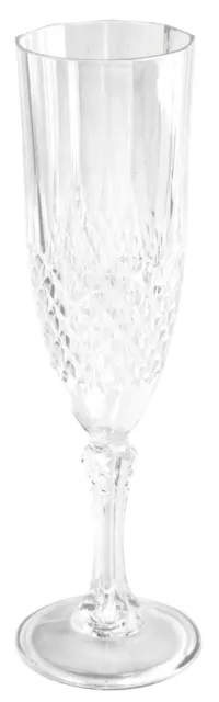 6  Acrylic Plastic Champagne Flutes Glasses Stylish Crystal Effect Reusable 2