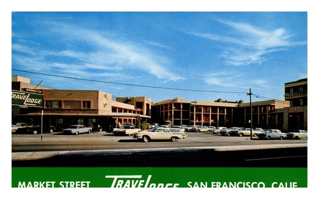 Market Street TraveLodge Motel San Francisco California VTG Postcard 1960s Cars