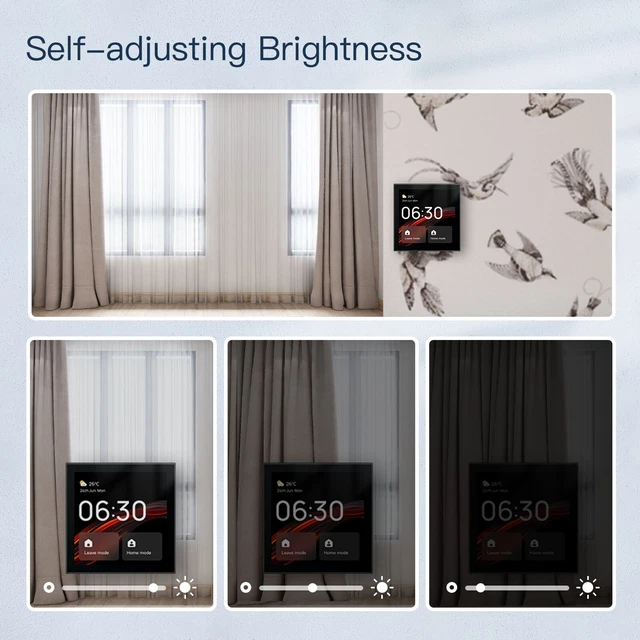 Pantalla de voltaje de entrada de 100-240 V 8,6x8,6 cm Tuya Smart Home Tiempo y temperatura