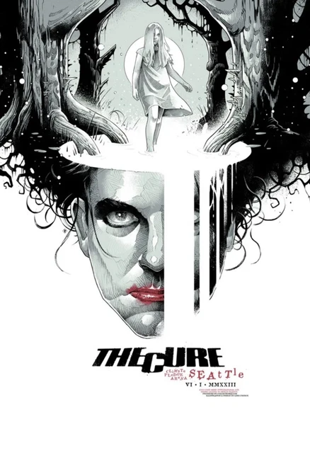 THE CURE Official Screenprint Poster *FIRST EDITION* Seattle, WA 6/1/2023 Preece THE CURE Official Screenprint Poster *FIRST EDITION* Seattle, WA 6/1/2023 Preece