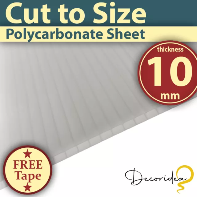 10mm Opal White Polycarbonate Roofing Sheet - UV Protection - Cut to Size