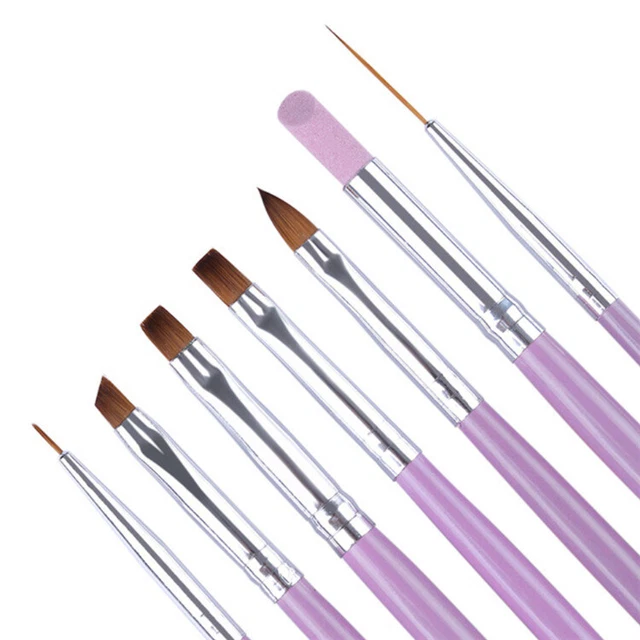 Juego de 7 pinceles de gel UV delineador punto lápiz acrílico pluma arte en uñas diseño de uñas hágalo usted mismo ji