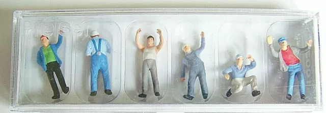 HO 1:87 Preiser 10036 SIX TRUCKERS ( Various Poses ) Truck Driver FIGURES