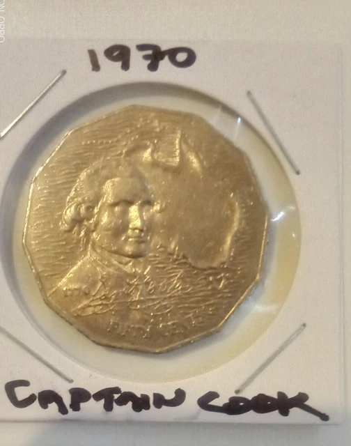 💥RARE 1970 AUSTRALIAN Fifty cent 50c coin CAPTAIN COOK BICENTENARY