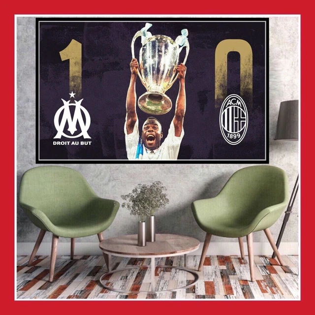 Photo OM Marseille Milan AC Finale Coupe D'Europe 1993 Panneau d