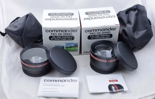 Commander Pro HD Series (2 Lenses) 2.2x HD AF Telephoto & .43x HD AF Wide Angle