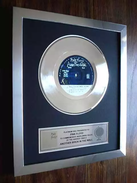 Pink Floyd Another Brick In The Wall Platinum Disc 7" Single Record Disc Award