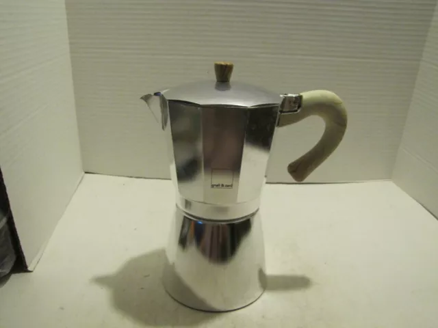 Gnali & Zani Italian Stove Top Coffee Maker Espresso Moka Pot Used Clean