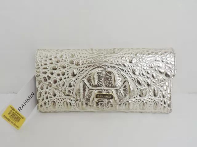 Brahmin Veronica Golden Glow Melbourne Croc Embossed Leather Wallet NWT