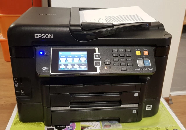 EPSON WF-3640 WORKFORCE Tinte Multifunktionsgerät Drucker Scanner Fax ...