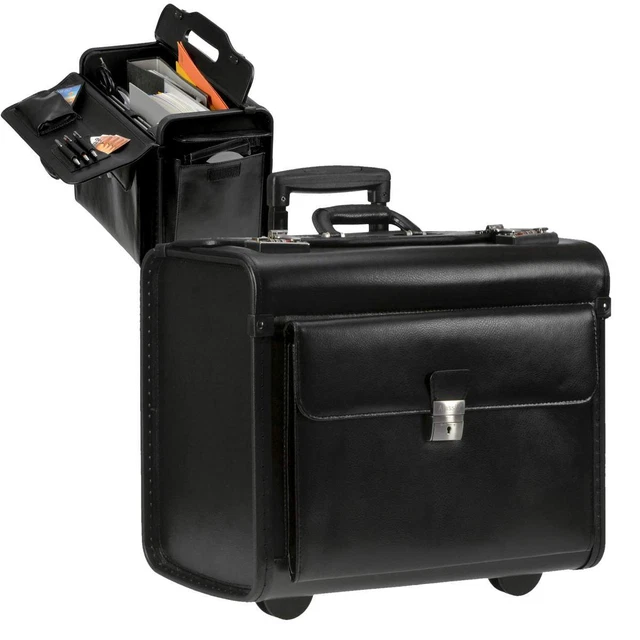 Aktenkoffer Leder schwarz Businesskoffer Pilotenkoffer Tasche Außendienst Aktenkoffer Leder schwarz Businesskoffer Pilotenkoffer Tasche Außendienst