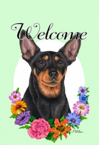 Welcome House Flag - Miniature Pinscher 63222