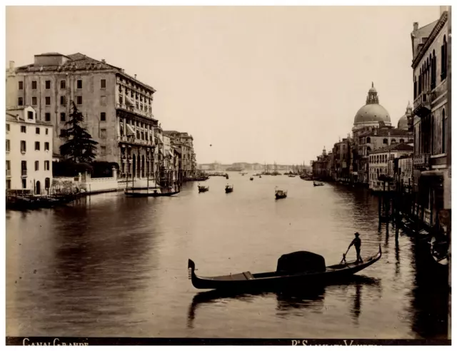 Italie, Venezia, Canal Grande, Photo. P. Salviati Vintage albumen print,  Tira