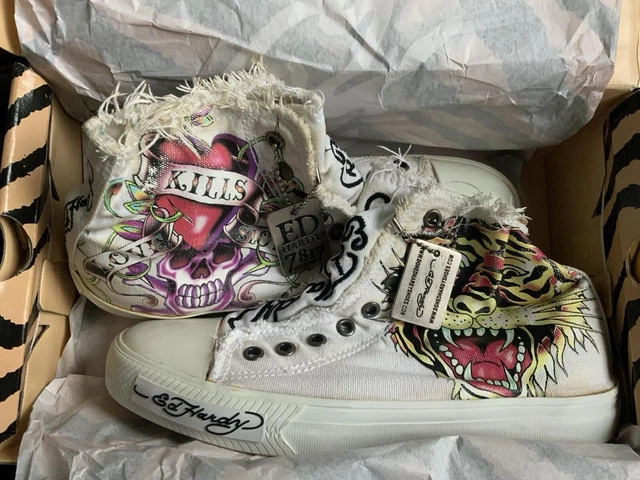 ED HARDY LOVE Kills Slowly High Tops Size 5.5 vintage boxed 35.00 PicClick UK