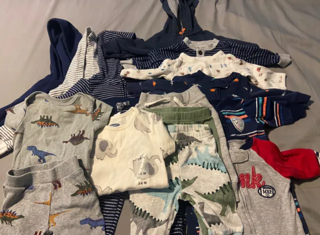 FREE SHIPPING - Baby Boy Bundle - 16 Pieces - Sizes 0-6 Mos Carters  & Old Navy
