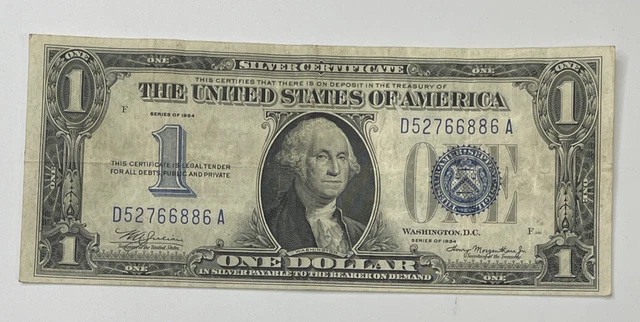 1934 $1 One Dollar "Funnyback" Silver Certificate
