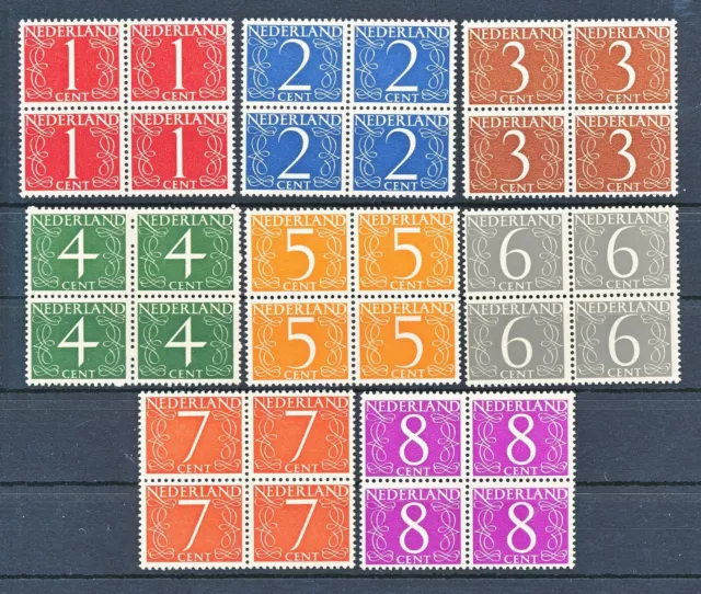 Netherlands 1946-1957 Van Krimpen set block of 4 (without 2½ cts) MNH