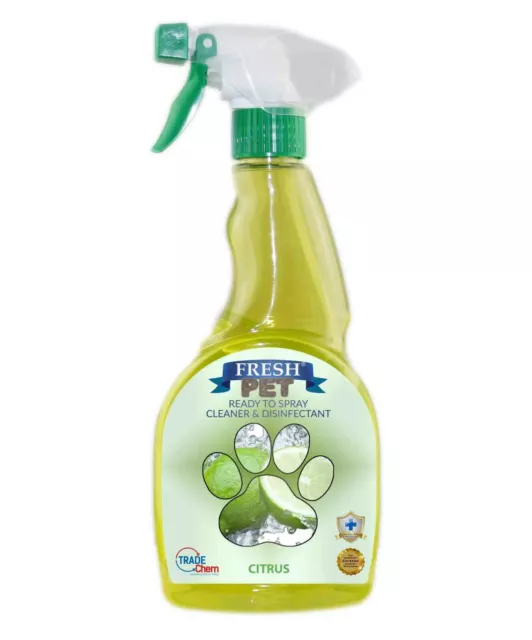 Fresh Pet Spray Cleaner Paw Friendly, kills 99.9% germs 500 ml - - Citrus