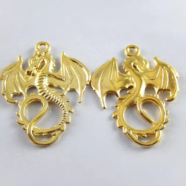 24 Stück Antiqued Gold Fliegende Drachen Charms Anhänger Dangles 30x27x2mm 37136