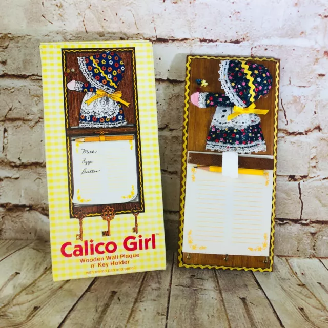 De colección Calico Niña Note Pad Llavero Retro Cocina Decoración Pared mcm