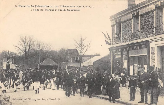 Cpa 91 Parc De La Faisanderie / Par Villeneuve Le Roi / Place Du Marche / Rue Du