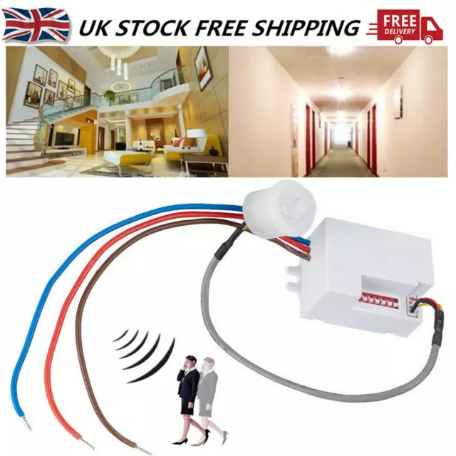 220-240V AC 180° Security PIR Motion Movement Infrared Sensor Detector Switch UK