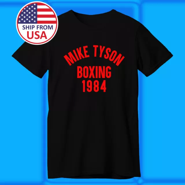 Mike Tyson Boxing 1984  Men's Black T-shirt Size S-5XL