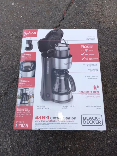 Black+Decker 4-in-1 Coffee Maker CM0750B Used 5 Cup Coffee Station