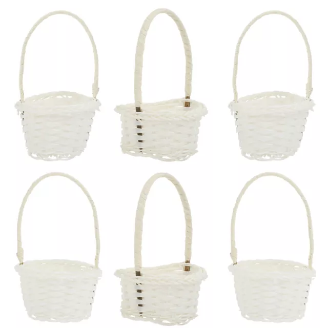 6 Stk. Rattan Blumenkörbe, Streukörbchen, Ostern, Hochzeit-MM