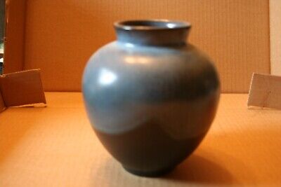 Karlsruhe Keramik W. Germany Majolika Black & Cobalt Blue Vase 1960's? estate