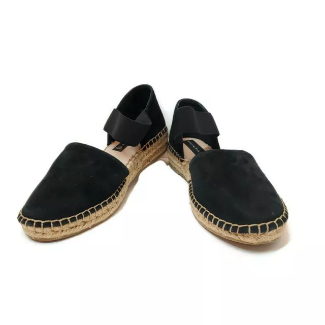 Steven by Steve Madden Espadrille Womens Size 6 Flats Black Suede Casandra Ankle