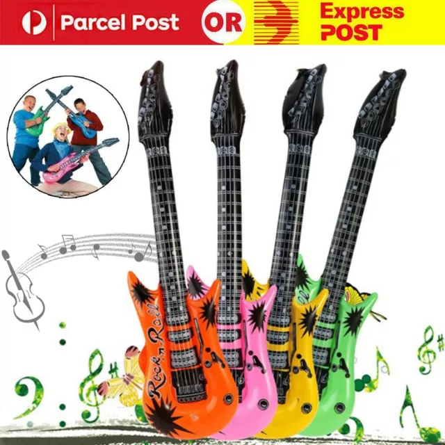 Music Instrument Air Blow Up Party Holiday Roll Kids Toy Inflatable Guitar Rock