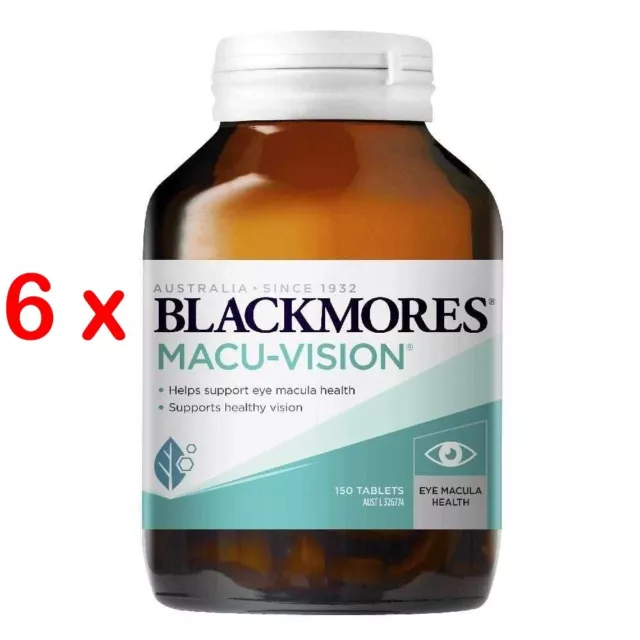 BULK BUY BEST PRICE-6 x Blackmores Macu-Vision 150 Tablets Eye Health