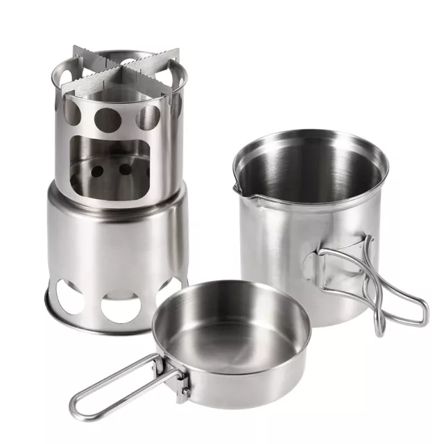 Portable Camping  Combo Wood Burning  and Cooking Pot Set for G3G8 3