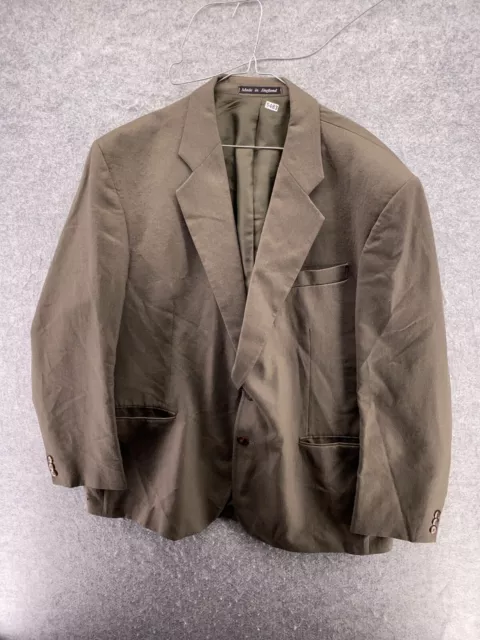 VINTAGE Saxon Hawk Blazer Jacket Mens 46 in 46R Brown Pure New Wool UK Made