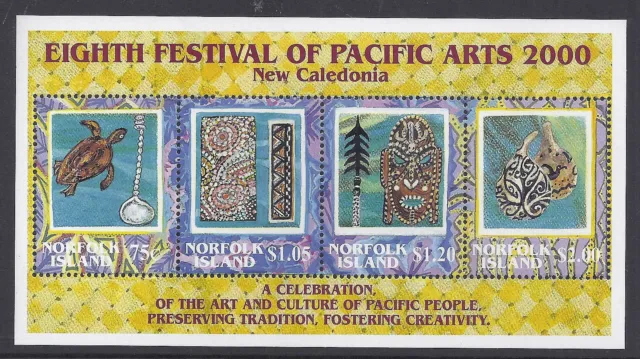 2000 Norfolk Island Pacific Arts New Caledonia Mini Sheet Fine Mint Mnh/Muh