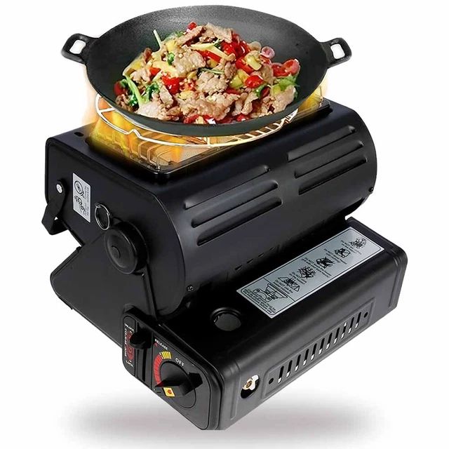 2in1 Tragbare Gasheizung Camping Butan Gas Kocher Keramik 1.3KW Dual-Zweck Herd