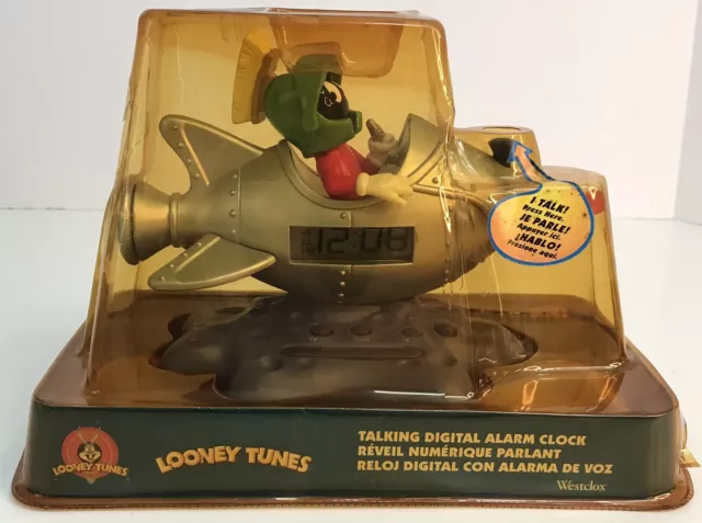 Marvin The Martian Rocket Alarm Clock 1998 Looney Tunes Westclox 32502 New Read