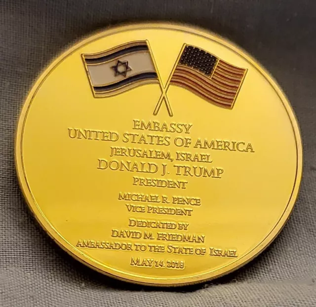 Moneda de Oro Israel Trump Jerusalén Embajada de los Estados Unidos Guerra Palestina Hamas Ataque Crisis 2