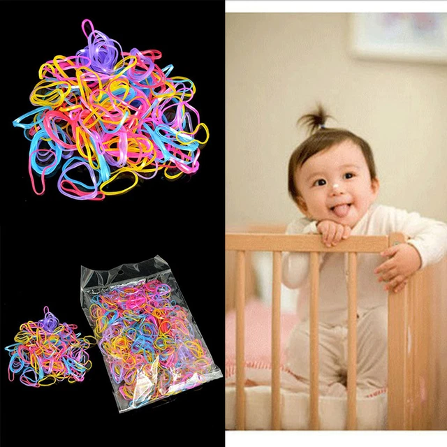 1000Pcs Women Girl Small Elastic Rubber Band Ponytail Holder Hair Ties Ropes