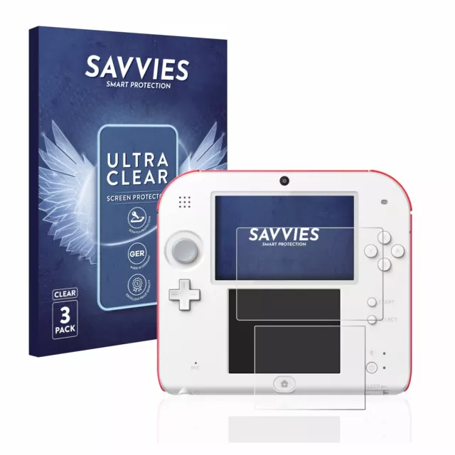 6x Savvies Film Protection Ecran pour Nintendo 2DS Film Protecteur Clair