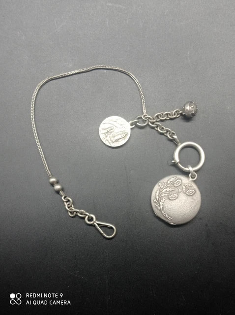 CHÂTELAINE CLAVET PORTE montre gousset argent avec poinçon EUR 99,99