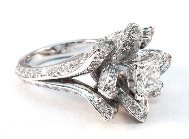 Bague En Or Blanc 18 Carats (750/1000) - Taille 52 - Poids 4,11 Grammes - Occasion