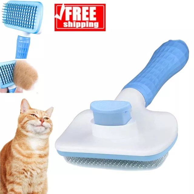 Self Cleaning Pet Dog Cat Slicker Brush Grooming For Medium And Long Hair Pets