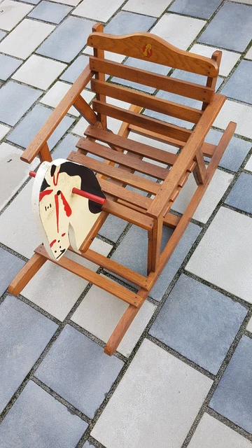 Chaise-cheval à Bascule Ancien En Bois - Jouet Vintage - Occasion