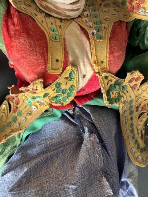 Antique Asian Burmese Folk Art Wooden Puppet Marionette Doll 10
