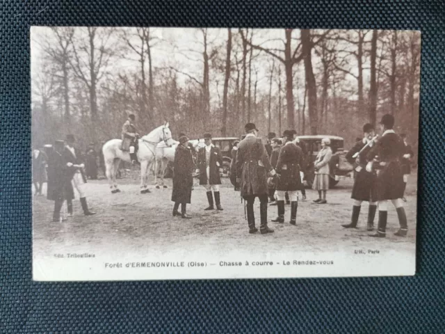 CPA La Forêt d'ERMENONVILLE - Chasse à Courre - Le Rendez-Vous